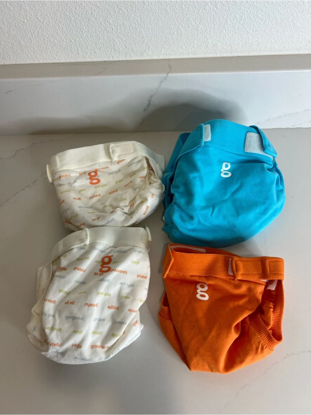 G Diapers Reusable Cloth Diaper Cover Bundle - Blue, Orange, White